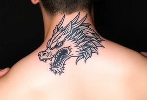 Fierce Dragon head tattoo idea