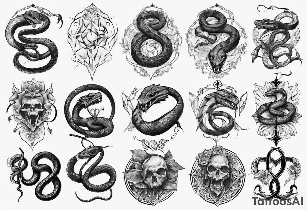 Gothic snake tattoo idea
