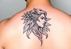 Realistic Valkyrie side profile tattoo idea