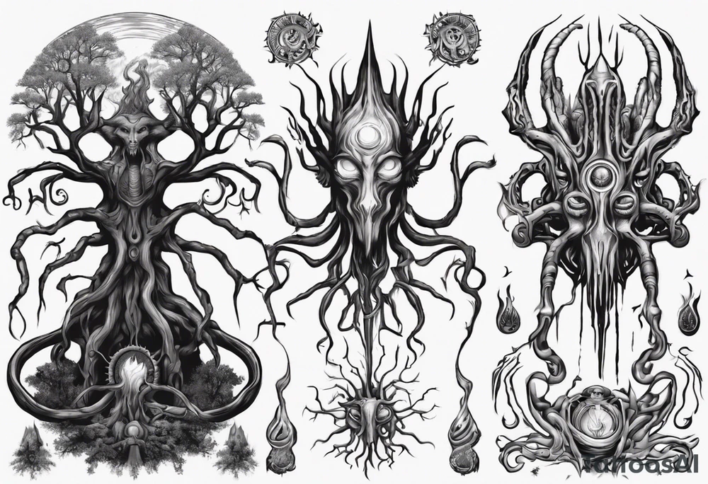 Nyarlathotep them
with tree tattoo idea