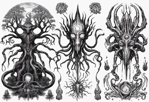 Nyarlathotep them
with tree tattoo idea