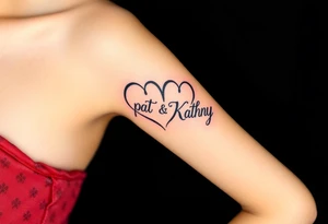 Names pat and Kathy made into a heart tattoo idea