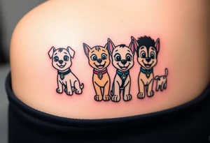 full squad of paw patrol tattoo idea