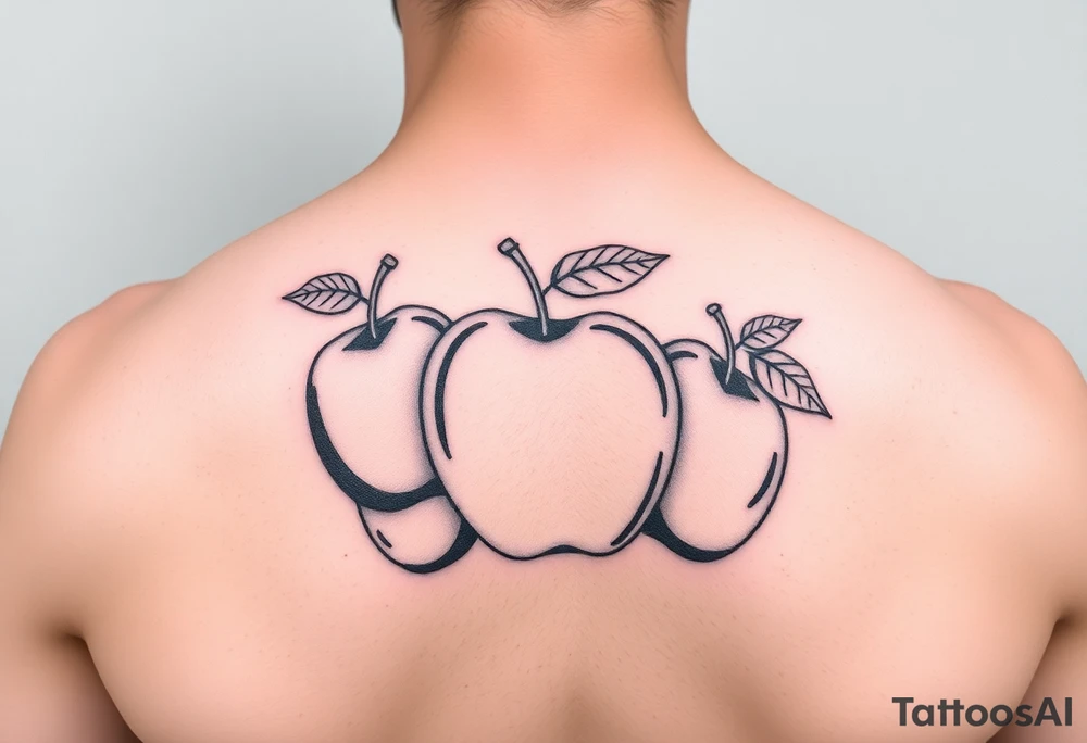 fruits space apples tattoo idea