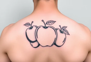 fruits space apples tattoo idea