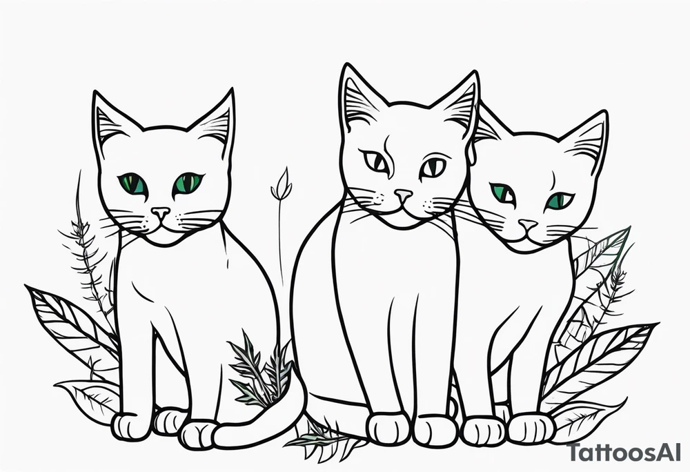 Cats and weed tattoo idea