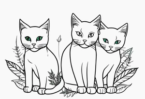 Cats and weed tattoo idea