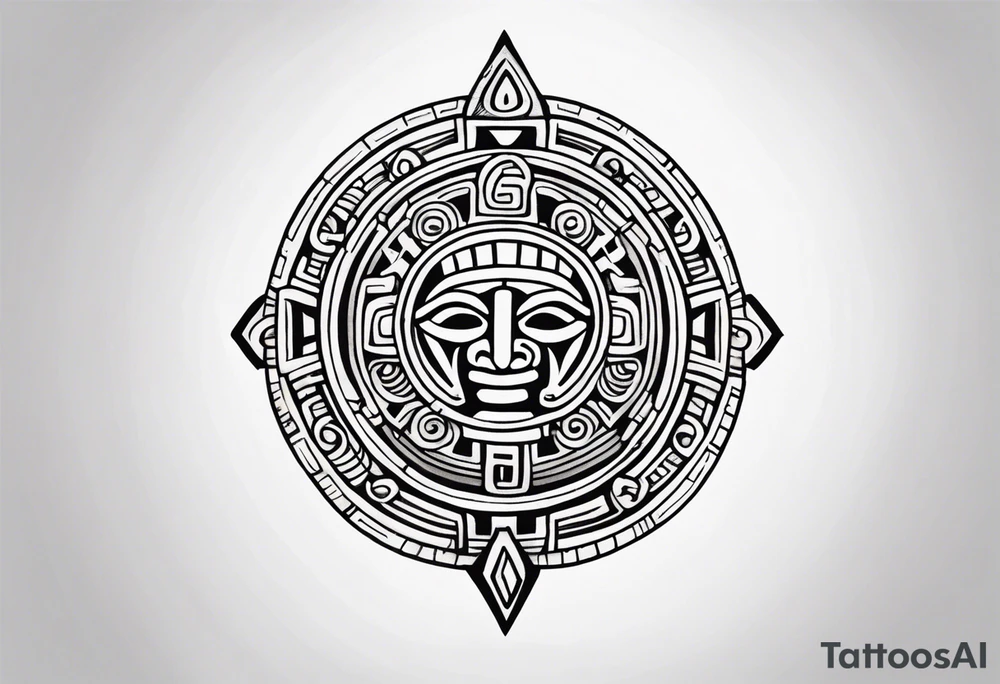 Mayan Symbol on knee tattoo idea