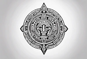Mayan Symbol on knee tattoo idea