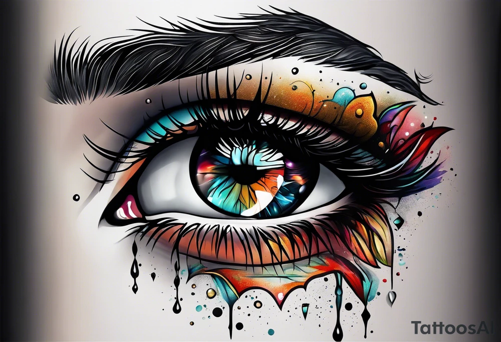 a crying eye tattoo idea