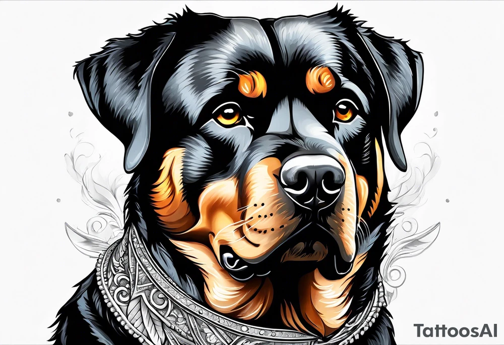 Cool rottweiler tattoo idea