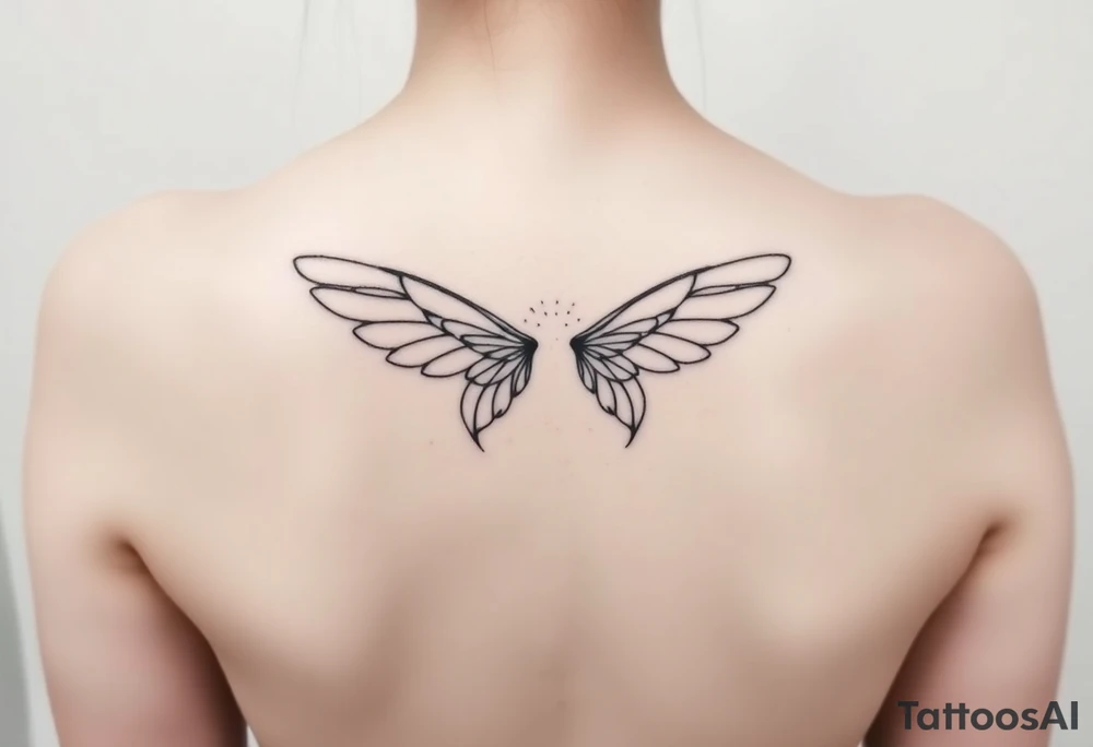 ethereal fairy wings small tattoo idea
