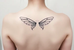 ethereal fairy wings small tattoo idea