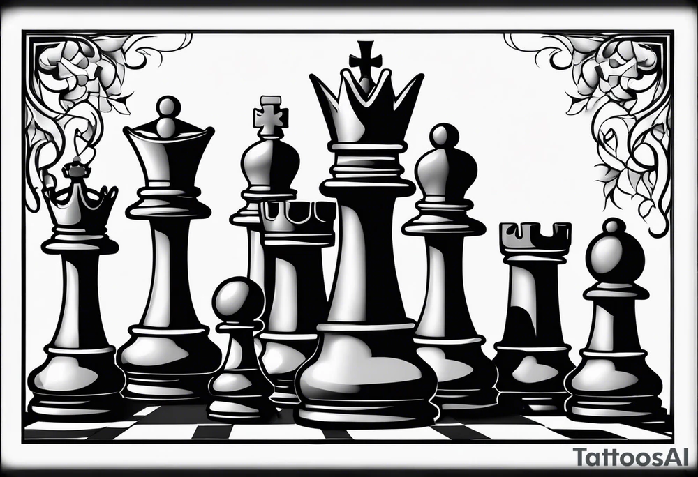 King chess piece tattoo idea