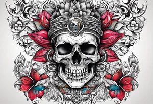 Tattoo in the neck of a skull freeing itself from human censorship. tattoo idea