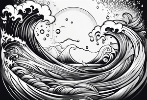 water drop falling into ocean tattoo idea