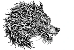 Japanese female Foo dog tattoo idea