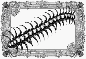 medieval centipede 
 with a fine point and sketch style tattoo idea
