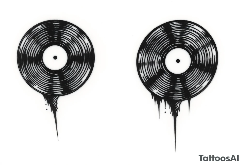 two vinyl records side by side expressing love for music tattoo idea