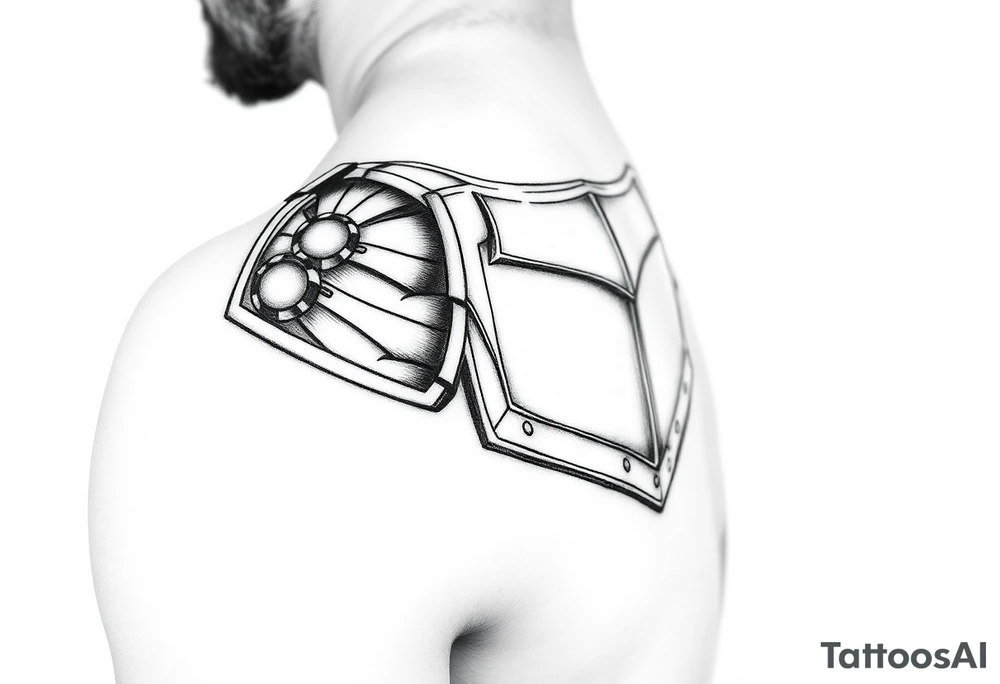 Shoulder plate armor tattoo idea