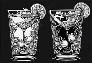 coupe cocktail glass
 glass tattoo idea