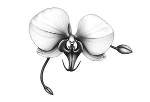 orchid with leavs tattoo idea