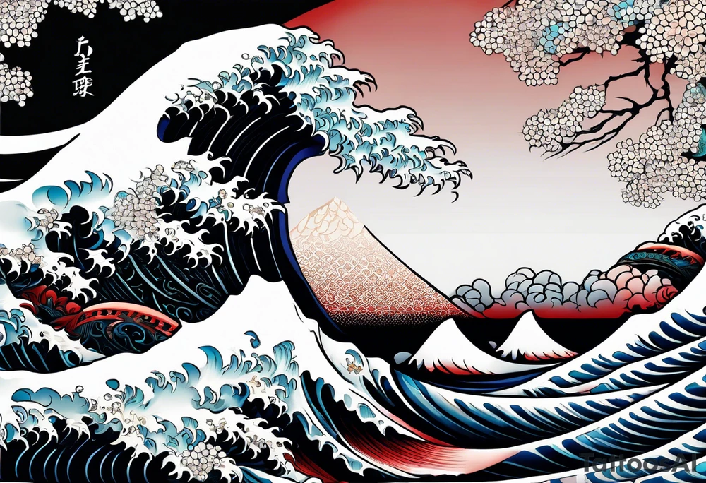 japanese wave mixed in celtic patterns equally. tattoo idea