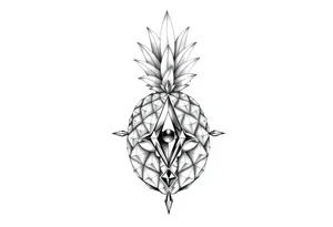 Pineapple Pubic crown
 diamond vagina and anus tattoo idea