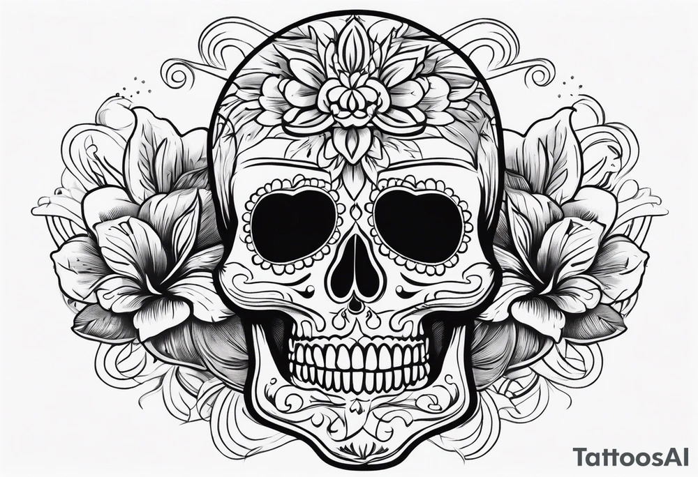 Mexican skull with smoke coming from the bottom tattoo idea