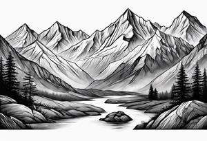 mountains explore adventure tattoo idea