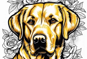 yellow Labrador retriever with a golden retriever tattoo idea