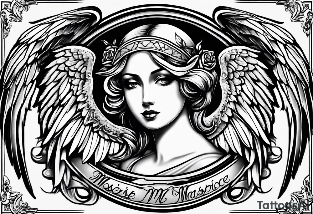 Rest in peace mom cross with angel wings tattoo idea Rest in peace mom cross with angel wings tattoo idea