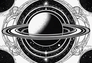 Saturn and infinity Symbol tattoo idea