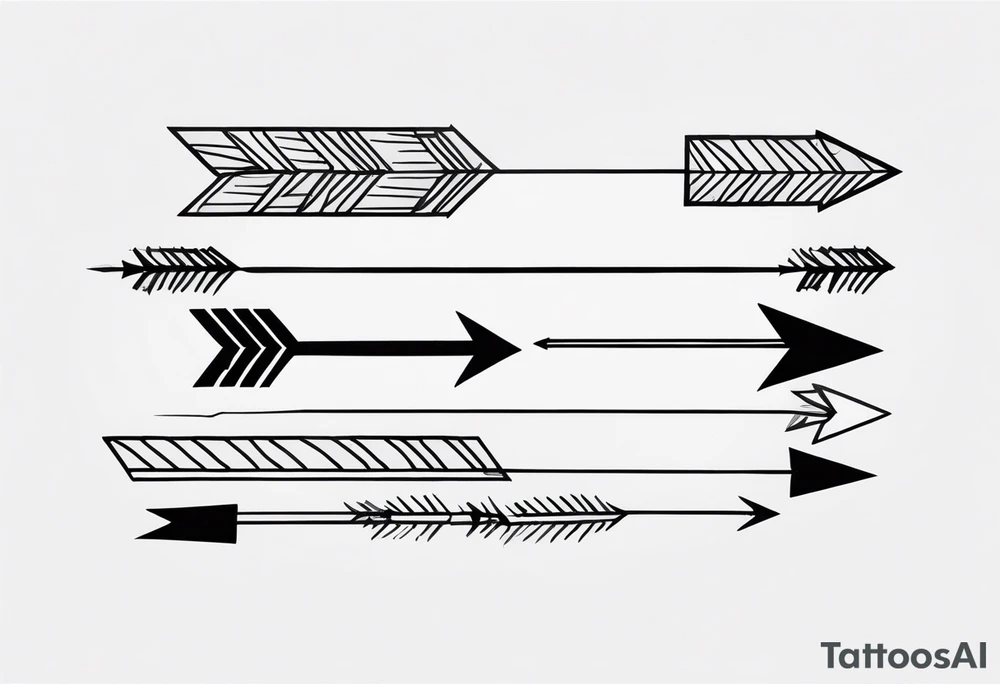 Layered Arrows: Overlapping arrows in earthy tones tattoo idea