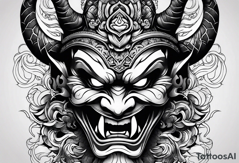oni mask tattoo idea