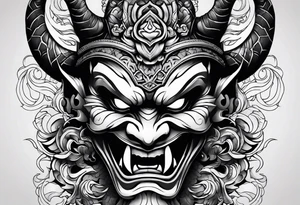 oni mask tattoo idea