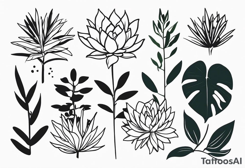 Plants tattoo idea