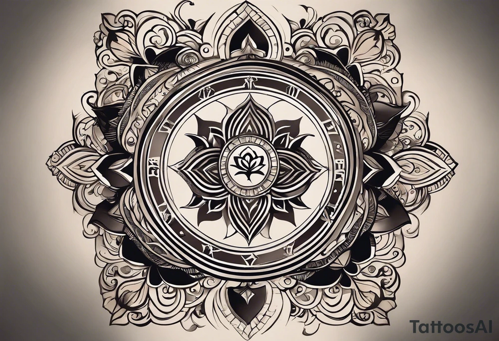 Tattoo Design on forearm Instructions:

Central Hourglass: Place in the middle; dark sand at the top, light sand flowing down.
Lotus Flower: Grow from the base of the hourglass, symbolizing growth from hardship.
Family Scene: On one side, depict two boys holding hands, looking up at a larger protective mother figure.
Betrayal Symbolism: Add a broken chain near the hourglass's bottom; a rising phoenix beside it.
Pathway of Growth: A path with stepping stones leading upwards; include a koi fish, crane, and yin-yang symbols.
Asian Elements: Scatter cherry blossoms, waves, and wind patterns; add Kanji for key values like "loyalty" and "strength."
Color and Style: Use black and grey with hints of pink, white, and orange.
Placement: Best as a sleeve or back piece for full detail and flow. tattoo idea