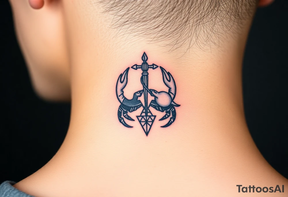 Sagittarius and cancer zodiac tattoo idea