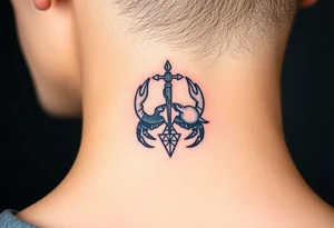 Sagittarius and cancer zodiac tattoo idea