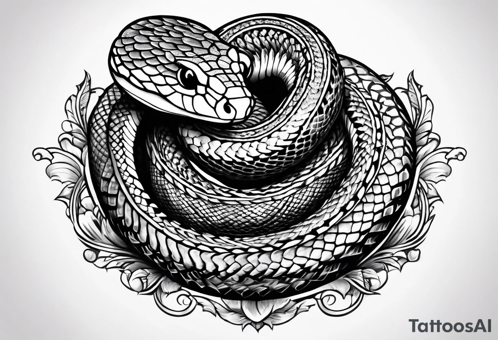 snake fast slithering from above simple tattoo idea