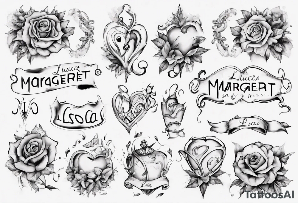 my kids' names: Lucas and Margaret and something that symbolizes love tattoo idea