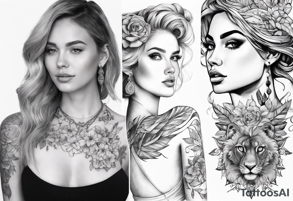 Tattoo that follows the collarbone showing evolution of women tattoo idea