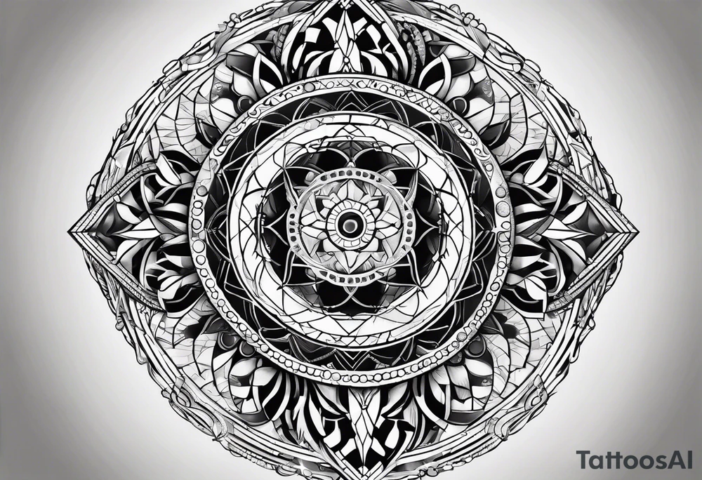 geometric circle tattoo idea