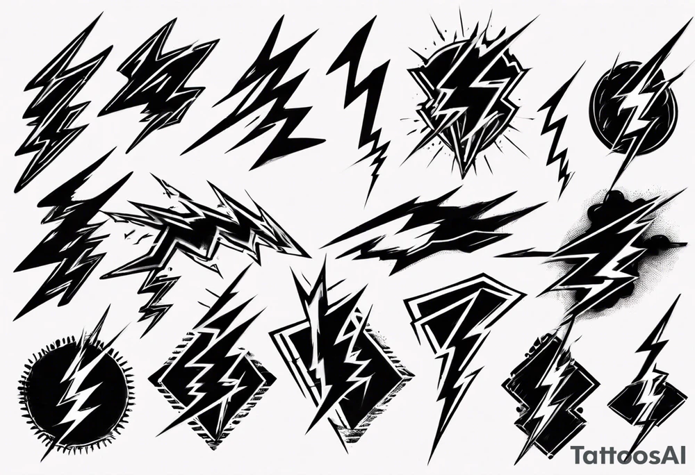 Multiple lightning strikes tattoo idea