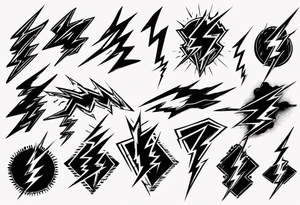 Multiple lightning strikes tattoo idea
