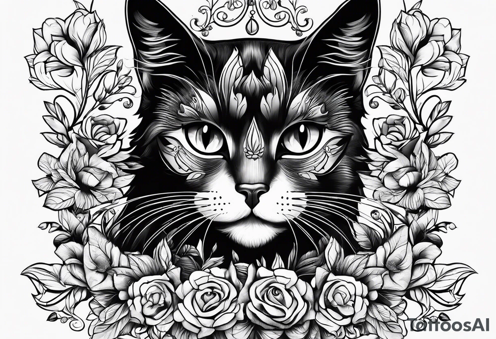 black cat tattoo idea