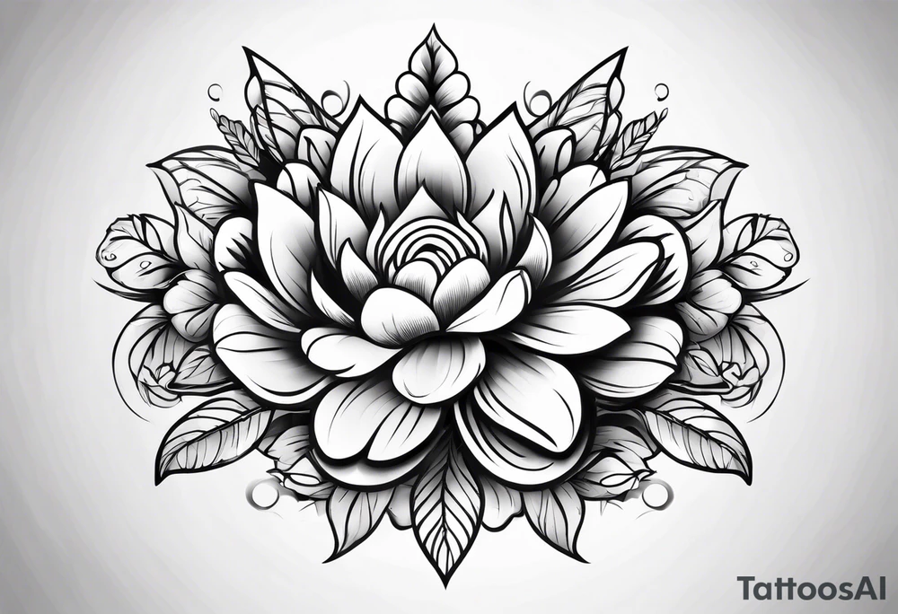Flower paw print tattoo idea