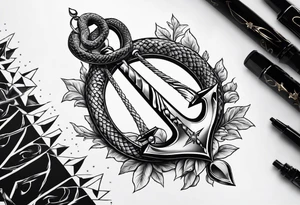 staff of caduceus snakes square and compass masonic tattoo idea