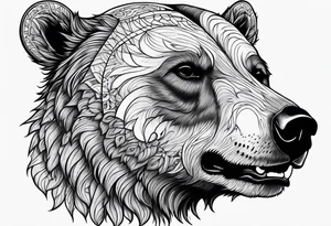 skeleton bears head gothic tattoo idea